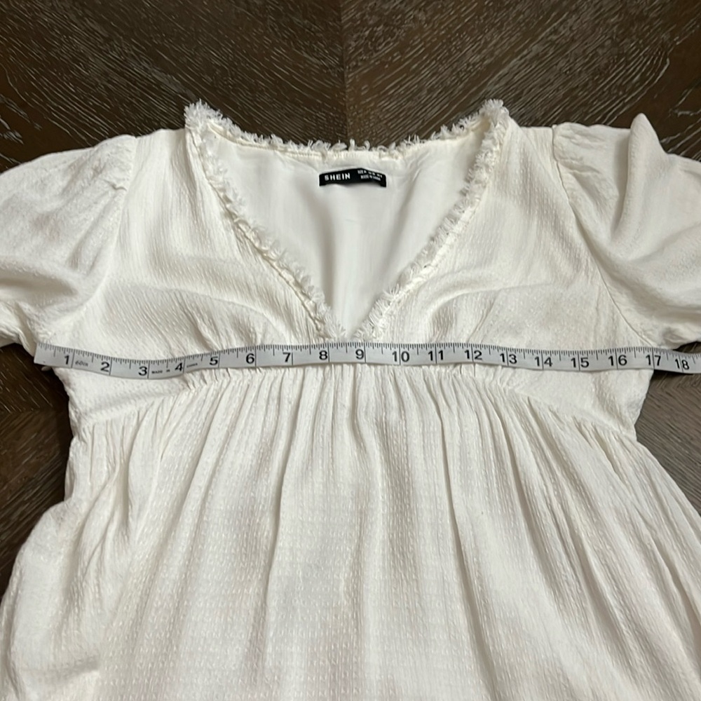 Shein ivory three tiered dress Size M /6 - Picture 16 of 17